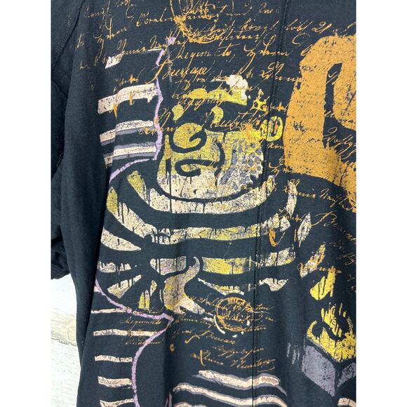 Indie Peace Men’s XL Black Graphic Handmade Organic Short Sleeve T-Shirt NEW - Picture 3 of 6